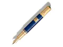 Montblanc 2024 Masters of Art Homage to Gustav Klimt Füllfederhalter 4810 Limited Edition – Schreibgeräte Füllfederhalter in blau und aus 750 Gelbgold und rhodiniert. – Ansicht 2