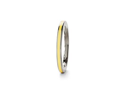 Niessing Setario Line Ring Fine Gray mit gelber Emaille – Ringe Ring aus 750 Weißgold.