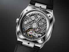 Glashütte Original Seventies Vintage Kollektion Vinyl Record Limited Edition Automatik Edelstahl 39x39mm schwarzes Zifferblatt Metallband und schwarzes Kautschukband – Herrenuhren Uhr mit Datum aus 750 Weißgold, Edelstahl und Kautschuk. Das Gehäuse ist quadratisch und silber. Das Edelstahlarmband ist silber. Das Zifferblatt ist ein Index in schwarz. – Ansicht 9