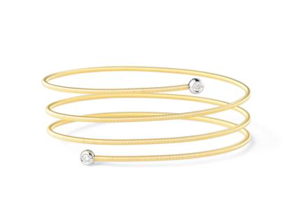 Silhouette Schmuck Ivy Armreif Gelbgold mit Brillanten 0,100ct – Armschmuck Armband aus 750 Gelbgold, 750 Weißgold und und .