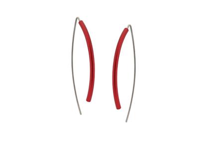 Step by Step Ohrhänger Edelstahl Aluminium rot – Ohrschmuck Ohrhänger aus Aluminium, Edelstahl und und .