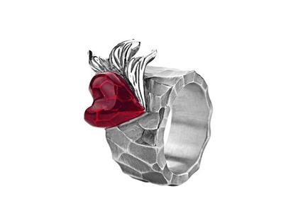 Drachenfels Design Flammeninferno Silber Vintage Ring groß – Ringe Ring aus 925 Silber.