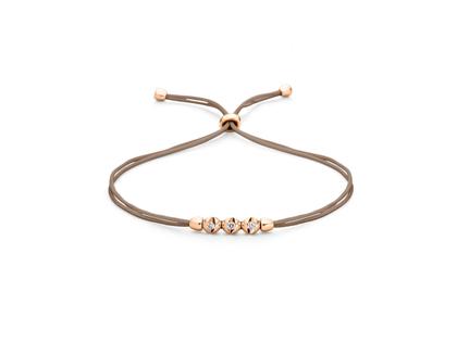 Schaffrath Colortaire Armband Roségold mit Textilband (Cashmere) mit Brillanten 0,240ct – Armschmuck Armband in roségold und aus 750 Rotgold.