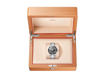 Omega Seamaster Planet Ocean 600M Automatik Edelstahl 42mm schwarzes Zifferblatt schwarze Keramiklünette Metallband – Herrenuhren Uhr ohne Datum aus Edelstahl und Keramik. Das Gehäuse ist rund und silber. Das Edelstahlarmband ist silber. Das Zifferblatt ist arabisch Index und schwarz. – Ansicht 7