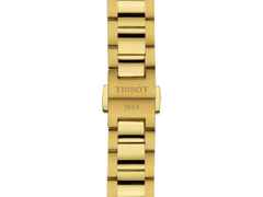 Tissot PR 100 Quarz Edelstahl gelbgoldfarben beschichtet 34mm gelbgoldfarbenes Zifferblatt Metallband gelbgoldfarben beschichtet – Damenuhren Uhr mit Datum aus Edelstahl und PVD beschichtet. Das Gehäuse ist rund und gelbgold. Das Edelstahlarmband ist gelbgold. Das Zifferblatt ist ein Index in gelbgold. – Ansicht 4