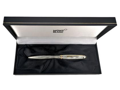 Montblanc Meisterstück Solitaire Sterling Silver Classique Kugelschreiber Feinkorn Guilloche 1646 Occasion – Schreibgeräte Kugelschreiber in silber und aus 925 Silber und vergoldet. – Ansicht 4