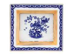 Meissen Vide-Poche  groß "Blaue Indische Blumenmalerei" limitierte Edition – Porzellanwaren Porzellandekoration in weiß und aus Porzellan.