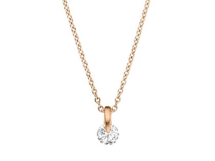 Schaffrath Liberte Lumina Collier Roségold mit Brillant 0,20 – Halsschmuck Kette mit Anhänger aus 750 Rotgold.