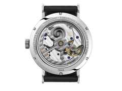 Nomos Glashütte Tangomat Ruthenium Datum Automatik Edelstahl 38mm schwarzes Zifferblatt schwarzes Lederband – Herrenuhren Uhr mit Datum aus Edelstahl und Leder. Das Gehäuse ist rund und silber. Das Lederarmband ist schwarz. Das Zifferblatt ist arabisch Index und grau. – Ansicht 2