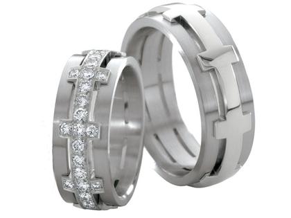 Furrer Jacot Trauring Paar Nr.  3 – Ringe Trauring mit Besatz aus 950 Platin.