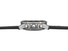 Sinn Spezialuhren EZM 13.1 Einsatzzeitmesser Taucherchronograph Automatik Edelstahl 41mm schwarzes Zifferblatt schwarzes Lederband – Herrenuhren Chronograph aus Edelstahl und Leder. Das Gehäuse ist rund und silber. Das Lederarmband ist schwarz. Das Zifferblatt ist ein Index in schwarz. – Ansicht 3