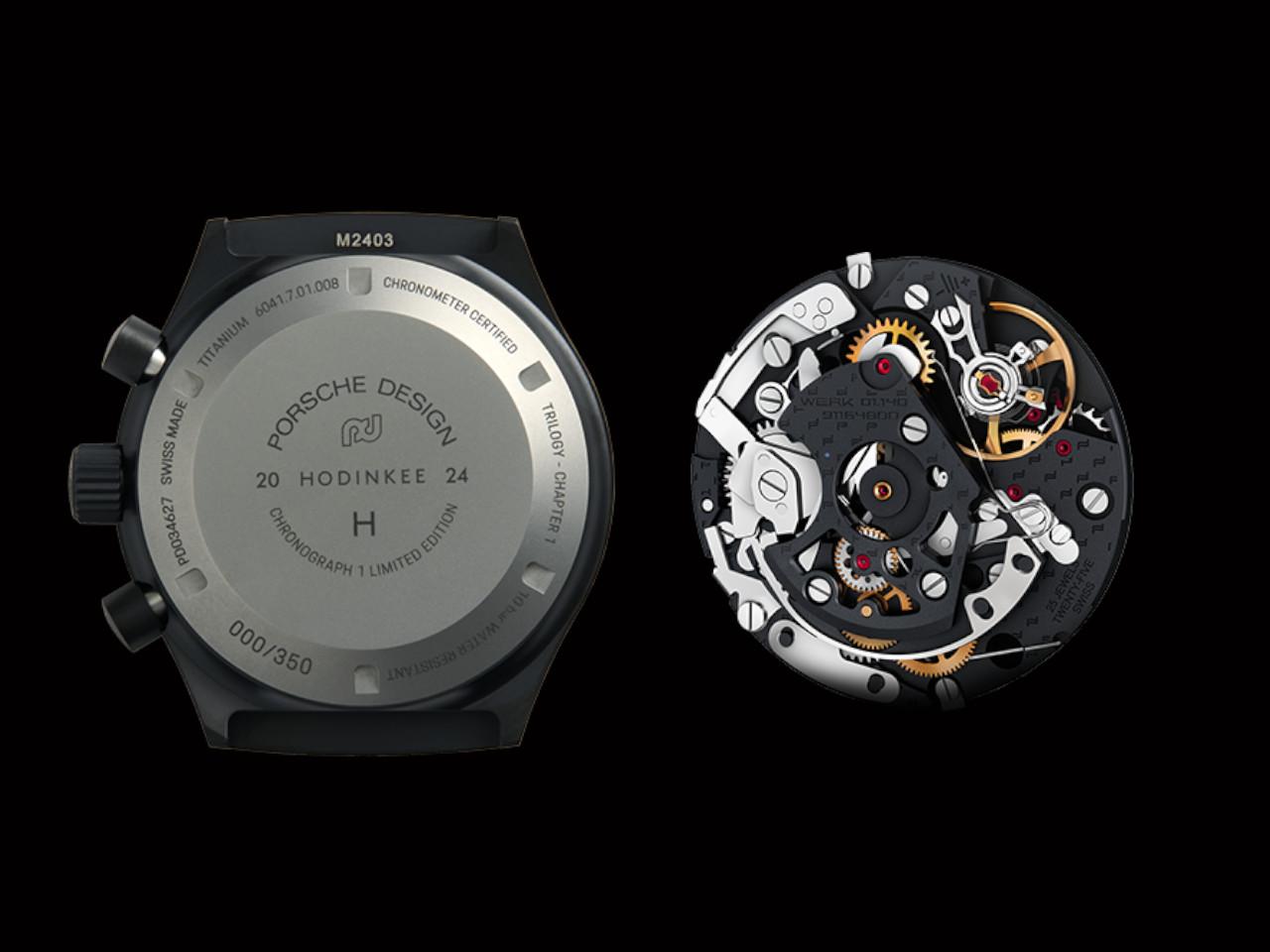 Porsche Design Chronograph 1 - Hodinkee 2024 Limited Edition Automatik Titan beschichtet 41mm schwarzes Zifferblatt Metallband beschichtet – Herrenuhren Chronograph aus Titan und Titancarbid beschichtet. Das Gehäuse ist rund und schwarz. Das Titanarmband ist schwarz. Das Zifferblatt ist arabisch Index und schwarz. – Ansicht 8