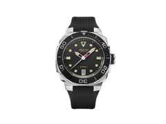 Alpina Seastrong Diver Extreme Automatik Edelstahl 39mm schwarzes Zifferblatt schwarzes Kautschukband – Herrenuhren Uhr mit Datum aus Edelstahl, Kautschuk und Titan. Das Gehäuse ist rund und silber. Das Kautschuk / Kunststoff / Silikon Armband ist schwarz. Das Zifferblatt ist ein Index in schwarz.