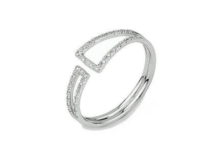 Ringe Ring mit Besatz aus 750 Weißgold.