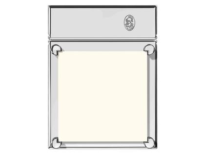 El Casco Haftnotiz Halter aus Messing verchromt – Büroaccessoires Zettelbox in silber und aus Messing. – Ansicht 2