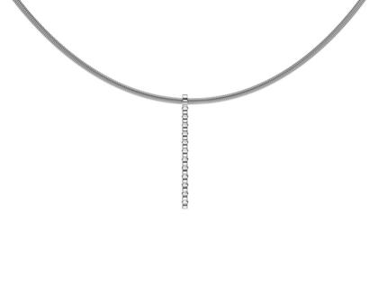 Niessing Linear Anhänger Platin mit 12 Brillanten – Halsschmuck Anhänger mit Besatz aus 950 Platin.