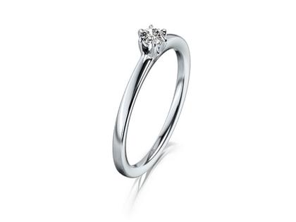 Meister Verlobungsring Solitaire Platin mit Brillant 0,110ct – Ringe Ring aus 950 Platin.