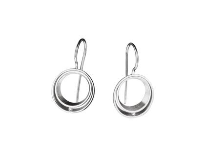 Ernstes Design Ohrhänger Edelstahl mit Brillanten 0,040ct – Ohrschmuck Ohrhänger aus Edelstahl.