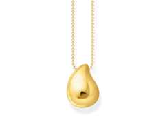 Thomas Sabo Bold Elegance Kette mit Anhänger Tropfen Silber vergoldet 50cm – Halsschmuck Kette mit Anhänger aus 925 Silber und und vergoldet.