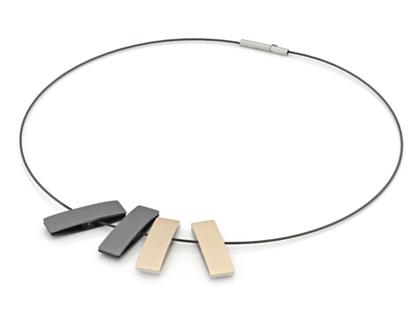 Step by Step Collier Edelstahl anthrazit Aluminium gold grau silber schwarz – Halsschmuck Collier aus Aluminium, Edelstahl und und .