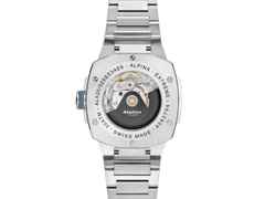 Alpina Alpiner Extreme Automatik Edelstahl 39mm blaues Zifferblatt Metallband – Herrenuhren Uhr mit Datum aus Edelstahl. Das Gehäuse ist rund und silber. Das Edelstahlarmband ist silber. Das Zifferblatt ist ein Index in blau. – Ansicht 2