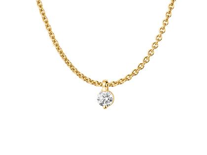N1 Diamonds Kette mit Anhänger 2er Krappe Gelbgold 0,10ct – Halsschmuck Kette mit Anhänger aus 585 Weißgold.