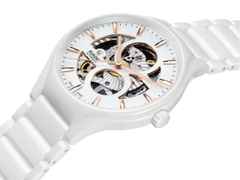 Rado True Round Automatic Open Heart Keramik 40mm weißes Zifferblatt weißes Keramikband – Herrenuhren Uhr ohne Datum aus Keramik und Titan. Das Gehäuse ist rund und weiß. Das Keramikarmband ist weiß. Das Zifferblatt ist ein Index in weiß. – Ansicht 2