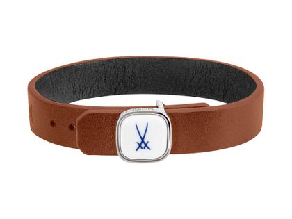 Meissen Lederarmband Schwarz Schwerter – Armschmuck Armband aus 925 Silber und und rhodiniert. – Ansicht 2