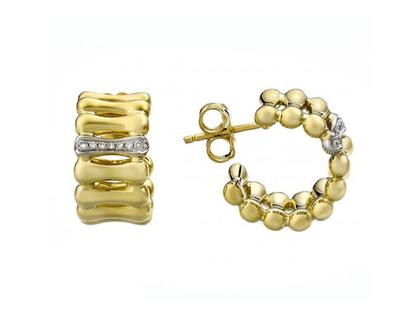 Chimento Bamboo Over Creolen schmal Gelbgold gleichlaufend – Ohrschmuck Creolen aus 750 Gelbgold, 750 Weißgold und und .