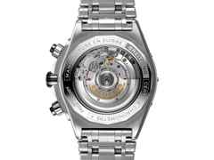 Breitling Super Chronomat B01 44 Automatik Edelstahl schwarzes Zifferblatt Metallband – Herrenuhren Chronograph aus Edelstahl. Das Gehäuse ist rund und silber. Das Edelstahlarmband ist silber. Das Zifferblatt ist ein Index in schwarz. – Ansicht 2