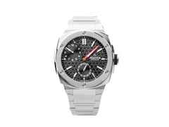 Alpina Alpiner x Fratello Extreme Regulator Automatik Edelstahl 41mm schwarzes Zifferblatt Metallband – Herrenuhren Uhr ohne Datum aus Edelstahl. Das Gehäuse ist rund und silber. Das Edelstahlarmband ist silber. Das Zifferblatt ist ein Index in schwarz.