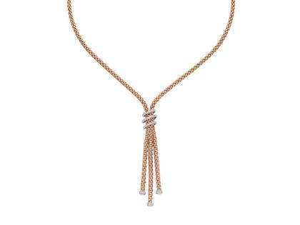 Fope Prima Collier Roségold 43cm mit Brillanten 0,490ct – Halsschmuck Collier aus 750 Rotgold.