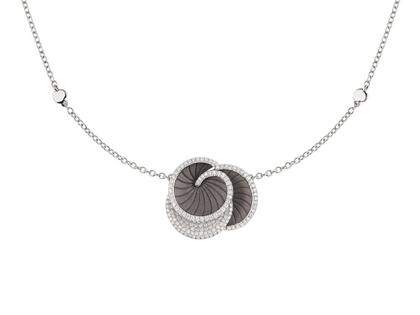 Cammilli Firenze Hypnose Collier Black Lava mit Brillanten 0,430ct – Halsschmuck Collier aus 750 Weißgold.