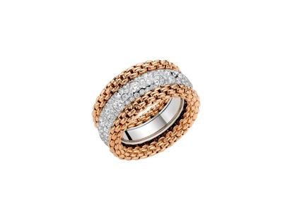 Fope Bubble Rings Ring zweifarbig Weißgold / Roségold poliert mit Brillanten 2,98ct – Ringe Ring mit Besatz aus 750 Weißgold/Rotgold.