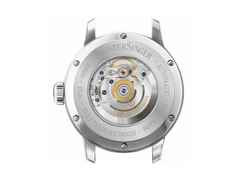 MeisterSinger No 03 40 mm schwarz – Herrenuhren Uhr mit Datum aus Edelstahl und Leder. Das Gehäuse ist rund und silber. Das Lederarmband ist schwarz. Das Zifferblatt ist arabisch und schwarz. – Ansicht 2