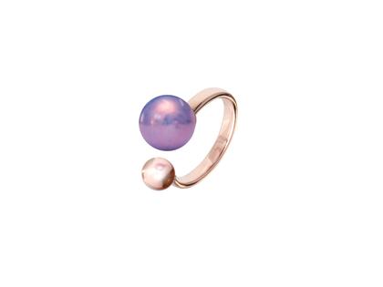 Meissen Pearl Collection Lilac Circle Ring Roségold mit violetter Perle aus Meissener Porzellan® – Ringe Ring aus 750 Rotgold, Porzellan und und .