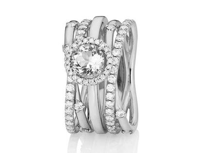 Capolavoro Magnifico Außenring "Jaquet" Weißgold doppelt – Ringe Ring mit Besatz aus 750 Weißgold. – Ansicht 4