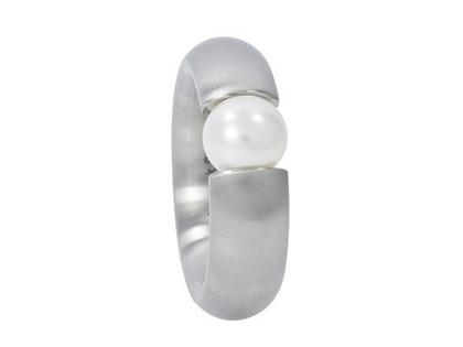 Schmuckwerk Kugel Edelstahl: Damenring – Ringe Ring mit Besatz aus Edelstahl.