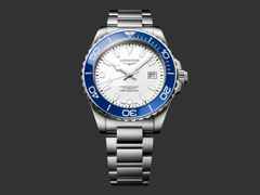 Longines HydroConquest Sylt Edition 2026 Automatik Edelstahl 42mm weißes Zifferblatt Metallband – Herrenuhren Uhr mit Datum aus Edelstahl und Keramik. Das Gehäuse ist rund und silber. Das Edelstahlarmband ist silber. Das Zifferblatt ist ein Index in weiß. – Ansicht 7