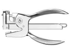 El Casco Heftzange aus Messing verchromt – Büroaccessoires Tischhefter in silber und aus Messing.