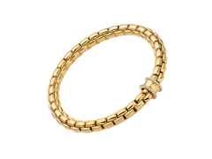 Fope Eka Flex'It Armband  mittel Gelbgold 1 Ronde mit Brillanten 0,21ct M flexibel – Armschmuck Armband aus 750 Gelbgold. – Ansicht 2