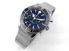 Breitling Superocean Heritage B01 Chronograph Automatik Edelstahl 42mm blaues Zifferblatt Metallband AB0156161C1A1 Full Set mit Garantie Occasion – Herrenuhren Chronograph aus Edelstahl. Das Gehäuse ist rund und silber. Das Edelstahlarmband ist silber. Das Zifferblatt ist ein Index in blau. – Ansicht 4