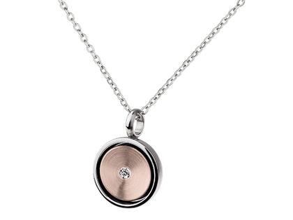 Ernstes Design AN851 Anhänger mit Brillant – Anhänger Anhänger mit Besatz aus 585 Rotgold, Edelstahl und und .