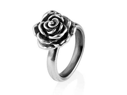 Drachenfels Design Rosenregen Ring Mittlerer Ring Silber vintage – Ringe Ring aus 925 Silber.