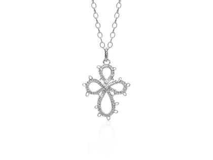 Brigitte Adolph Jewellery Design Soul Cross Anhänger Silber mit Brillant – Anhänger Anhänger mit Besatz in silber und aus 925 Silber.