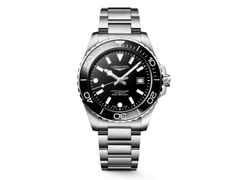 Longines HydroConquest Automatik Edelstahl 42mm schwarzes Zifferblatt Metallband – Herrenuhren Uhr mit Datum aus Edelstahl. Das Gehäuse ist rund und silber. Das Edelstahlarmband ist silber. Das Zifferblatt ist ein Index in schwarz.