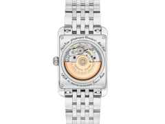 Frederique Constant Classics Carree Automatik Edelstahl 42x30mm blaues Zifferblatt Metallband – Herrenuhren Uhr mit Datum aus Edelstahl. Das Gehäuse ist rechteckig und silber. Das Edelstahlarmband ist silber. Das Zifferblatt ist ein Index in blau. – Ansicht 2