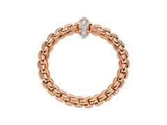 Fope Eka Flex'It   Armband breit Roségold 1 Ronde mit Brillanten 2,20ct M flexibel – Armschmuck Armband aus 750 Rotgold, 750 Weißgold und und . – Ansicht 2