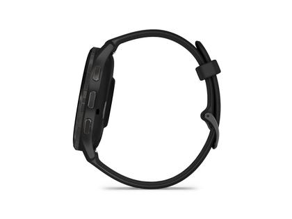Garmin Venu 3 faserverstärktes Polymer Schiefergrau 45mm schwarzes Kautschukband – Herrenuhren Uhr Multifunktion aus Edelstahl, Kautschuk, Kunststoff und PVD beschichtet. Das Gehäuse ist rund und anthrazit. Das Kautschuk / Kunststoff / Silikon Armband ist schwarz. Das Zifferblatt ist digital und schwarz. – Ansicht 4