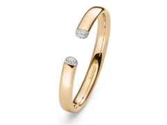 IsabelleFa Flix.Flex Armreif oval Roségold 9mm mit Brillanten – Armschmuck Armspange aus 750 Rotgold, 750 Weißgold und und .